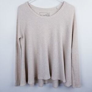 Free People Oatmeal Flowy Thermal Knit Top